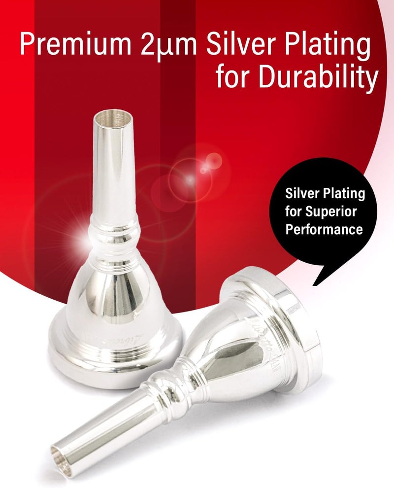 Libretto 24AW Tuba Mouthpiece, 2μm Silver Plated Tuba Mouthpiece w/Vacuum Packing, Designed for Beginners, Students, Intermediate Players - Image 2